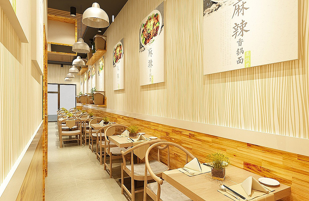 鄭州特色面館裝修設計案例_餐飲店設計公司_京創裝飾 - 站